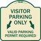 Signmission Parking Area Visitors Parking Only Valid Parking Permit Required with Both Side Down, TG-1818-23469 A-DES-TG-1818-23469 - alternate 1